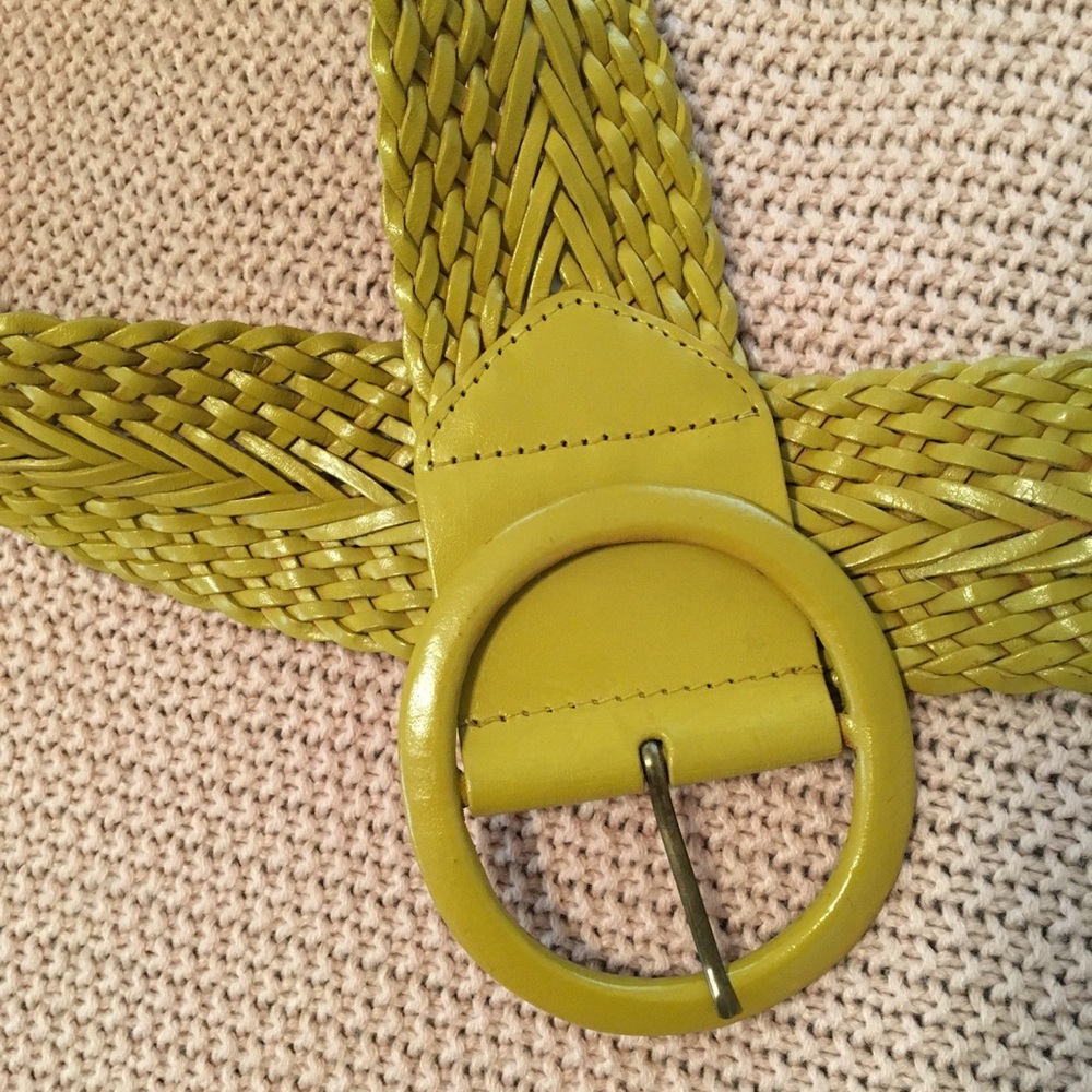 Mustard yellow braided belt